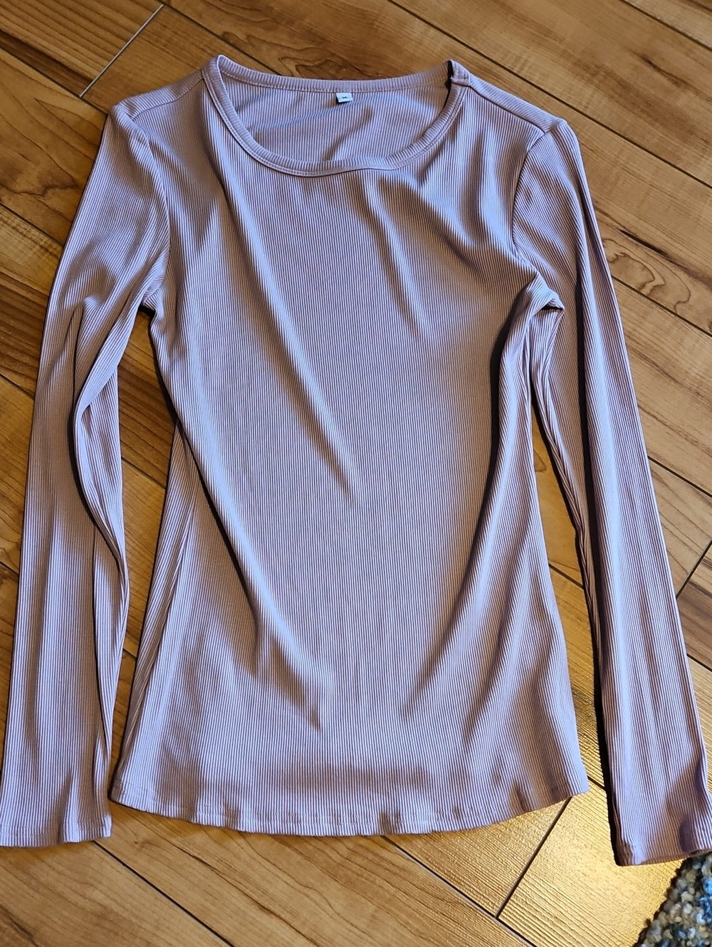 Amazon Women’s Long Sleeve Ribbed Top - Mauve